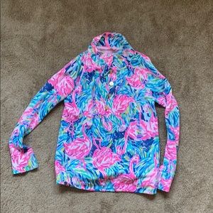 Lilly Pulitzer Flamingo Button Popover Size M